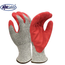NMSAFETY 13 gauge anti cut liner coated sandy nitrile on plam working gloves EN388 4X44F
